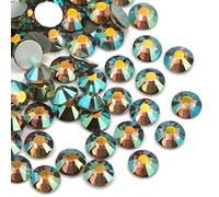 Dowarm 1440 Pieces SS10 Flatback Rhinestones, 2.8MM Flatback Crystal Rhinestones for Craft Nails Dance Costumes, Glass Flat Back Nail Crystals, Non Hotfix Rhinestones (SS10 / 2.8MM, Ghost Shiny)