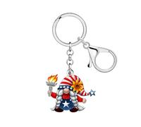 DOWAY Acrylic 4th of July Gnome Keychain Key Charms Backpack Accessories Patriotic Gnomes Gifts for Women Girls Kids (Red)