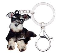 DOWAY Acrylic Standard Schnauzer Keychanin Pet Dog Pendant for Purse Handbag Car Ker Ring, Black, Medium