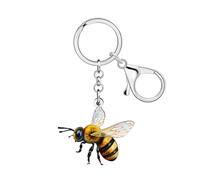 DOWAY Acrylic Sweet Bee Keychain Flower Insect Charms Honey Bee Gifts for Women Gardener Girls Backpack Purse Accessories (Yellow)