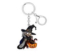 DOWAY Acrylic Wicked Witch Keychain,Novelty Halloween Keychains Witchy Accessories Purse Charms Witchy Gifts for Women Girls (Black)