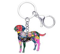 DOWAY Cute Enamel Dog Keychain Keyring Pets Dog Keyrings for Women (Multi Labrador)