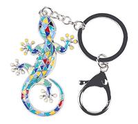DOWAY Enamel Cute Lizard Gecko Keychain Keyring Charm for Handbags Purses Bags Belts Decor Gift (Navy)