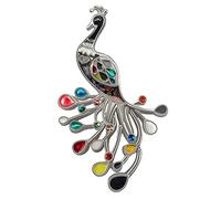 DOWAY Floral Enamel Peacock Brooch Pins for Women Fashion Peacock Jewelry, Multicolour Zinc Alloy, Vintage Style, Nickel Free, Hypoallergenic