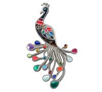 DOWAY Floral Enamel Peacock Gifts Enamel Peacock Brooch Pins for Women Fashion Peacock Jewelry, enamel, sandstone