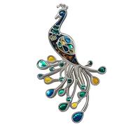 DOWAY Floral Enamel Peacock Gifts Enamel Peacock Brooch Pins for Women Fashion Peacock Jewelry, enamel, sandstone