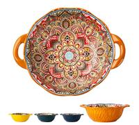 Dowbom Ceramic Ramen Bowl 900ml, Large Soup Bowl Microwave Safe, Noodle Bowl (Orange,900ml)