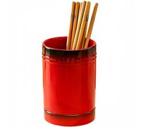 Dowbom Kitchen Utensil Holder - Ceramic Countertop Cutlery & Chopstick Holder (Red, 4 inch)