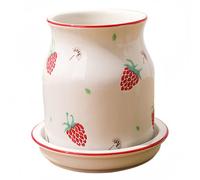 Dowbom Kitchen Utensil Holder for Countertop, Spoon Spatula Organizer, Ceramic Cooking Utensil Crock, Cutlery Holder, Chopstick Holder For Kitchen (D,4.3")