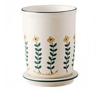 Dowbom Kitchen Utensil Holder for Countertop, Spoon Spatula Organizer, Ceramic Cooking Utensil Crock, Cutlery Holder, Chopstick Holder For Kitchen (Flower,4.3")