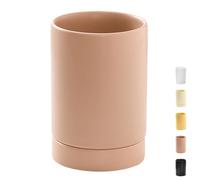 Dowbom Kitchen Utensil Holder for Countertop, Spoon Spatula Organizer, Ceramic Cooking Utensil Crock, Cutlery Holder, Chopstick Holder (Pink)