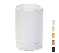 Dowbom Kitchen Utensil Holder for Countertop, White Ceramic Cooking Utensil Crock, Cutlery & Chopstick Holder, Stores Up to 14 Pieces