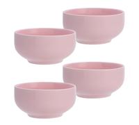 Dowbom Large Cereal Bowls Set, 400ml Soup Bowls Microwave Safe, Rice Bowls, Breakfast Bowls, Ceramic Cereal Bowls (Pink,4 Pack)