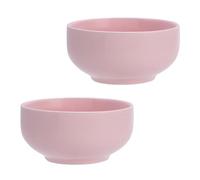 Dowbom Large Cereal Bowls Set, 400ml Soup Bowls Microwave Safe, Rice Bowls, Breakfast Bowls, Ceramic Cereal Bowls (Pink,2 Pack)
