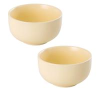 Dowbom Large Cereal Bowls Set, 400ml Soup Bowls Microwave Safe, Rice Bowls, Ceramic Cereal Bowls, Breakfast Bowls (Yellow,2 Pack)