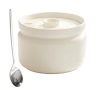 Dowbom Large Sugar Bowl With Lid And Spoon, 800ml Storage Jar, Sugar Container, Sugar Jar, Sugar Pot, Sugar Dish (White)