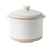 Dowbom Small Soup Bowl with Lid and Spoon, 400ml Onion Soup Crocks Oven Safe, Microwave Safe, Bouillon Cups (White)