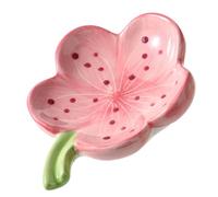 Dowbom Soap Holder, Ceramic Soap Holder, Porcelain Soap Saver, Soap Tray, Water Outlet Design Soap Dishes (Pink-B)