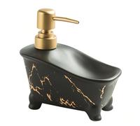 Dowbom Soap Holder, Ceramic Soap Holder, Water Outlet Design Soap Dishes, Porcelain Soap Saver, Soap Tray (Black-Marble)