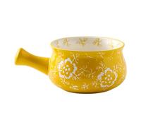 Dowbom Soup Bowl With Handle, 500ml Onion Soup Bowl, Microwave and Oven Safe Yellow