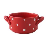 Dowbom Soup Bowl With Handle, 600ml Onion Soup Bowl, Microwave Bowl Oven Safe, (Red)
