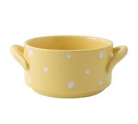 Dowbom Soup Bowl With Handle, 600ml Onion Soup Bowl, Microwave Bowl Oven Safe, (Yellow)