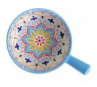 Dowbom Soup Bowl With Handle, Ceramic Small Ramen Bowl, Microwave Bowl Oven Safe (A,21oz)