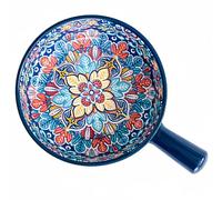 Dowbom Soup Bowl With Handle, Ceramic Small Ramen Bowl, Microwave Bowl Oven Safe (D,21oz)