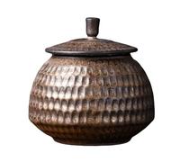 Dowbom Sugar Bowl With Lid Airtight, Sugar Jar, Sugar Pot, Sugar Dish, Storage Jar, Sugar Dish, Sugar Container (Brown&Gold,14oz)