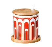 Dowbom Sugar Bowl With Lid And Spoon, 250ml Storage Jar, Sugar Container, Sugar Jar, Sugar Pot, Sugar Dish (Red-A)