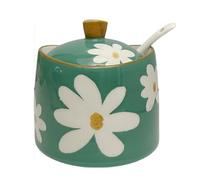 Dowbom Sugar Bowl With Lid And Spoon, 250ml Storage Jar, Sugar Container, Sugar Jar, Sugar Pot, Sugar Dish (Green)