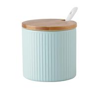 Dowbom Sugar Bowl With Lid And Spoon, Sugar Jar, Sugar Pot, Sugar Dish, Storage Jar, Sugar Container (Blue)