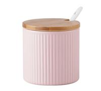 Dowbom Sugar Bowl With Lid And Spoon, Sugar Jar, Sugar Pot, Sugar Dish, Storage Jar, Sugar Container (Pink)