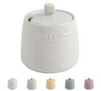 Dowbom Sugar Bowl With Lid And Spoon, Sugar Jar, Sugar Pot, Sugar Dish, Storage Jar, Sugar Container (White)