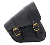 Dowco Willie & Max Brass Monkey Black Motorcycle Swingarm Bag - Dual Shock - Sportster - 59778-08 Black with Brass Buckles, 10.5" x 11.5" x 4.5"
