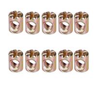 Dowel Barrel Nuts ， M6 Cross Dowel Barrel Nut For Furniture 10mm 12mm Zinc Plated Pack Of 2 5 10 Pcs(M6 (10pcs),12mm)