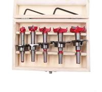 Dowel Drill Bit Set,Drill Depth Stop, 15-35mm Steel With Adjustable Depth Stop For Precision Woodworking On Wood Plastic And Plywood Compatible With Bench Vertical And Hand Drills(Bearing 5-Pcs)