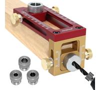 Dowel Drilling Gauge, Dowel Drilling Jig | Woodworking Drill Hole Locator | Pin Fixture Woodworking Hole Drill, 5-Hole 6/8/10/12/15mm Bit Set, Drill Locator for Drilling Holes in Woodworking