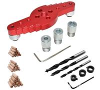Dowel Jig Kit 2 in 1 Self Centering Dowelling Jig | Woodworking Joinery Hole Drill Guide,Wood Dowel Positioner Locator(Color-15)