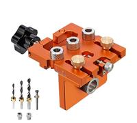 Dowel Jig Kit, Punch Eccentric Wheel Connector Wood Hole Opener, for Wood, Aluminum Brass, Woodworking and Workshop Projects Orange 15mm