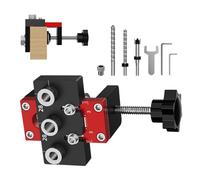 Dowel Jig Set Made of Aluminium Alloy Portable Multifunctional Hand Tools, Precise Drilling Template for Straight Holes for Furniture Construction Wood Connection Edge Processing Groove Milling