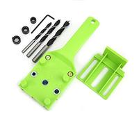 Dowel Jig Woodworking Tool Professional Hand Held Drill Guide Kit with Adjustable Baffle for Woodworking Projects ABS Plastic 6mm 8mm 10mm Hole Drill Bit Set