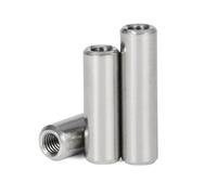 Dowel pin, Internal Thread Dowel Pin Cylindrical Locating 304 Stainless Steel Silver M3-M6 2/3/5 Pcs(D12 M6-50MM)