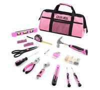 DOWELL Pink Tool Kit 140PCS for Women, Girls, Ladies, Household Tool Set with 14” Tool Bag