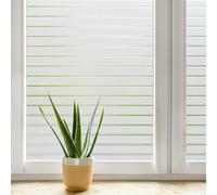 DOWELL Window Film Privacy for Glass Windows, Frosted Stripe, 44.5x300cm | Static Cling Opaque Self Adhesive Anti UV Glass Vinyl Decorative Covering Office Bathroom Home Temporary Blinds