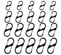 Doweve 20 Pcs Small Carabiner Clips, Dual Spring Keyring Clip, 4 Sizes Mini Carabiner, Carabiner Clip Small for Camping Outdoor
