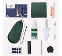 Dowite Clarinet Cleaning Care Kit: Mouthpiece Brush, Dust Brush, Microfiber Cleaning Cloth,Swabs, Finger Rest, Cork Grease, Key Oil, Mouthpiece Pad- Essential Cleaning Tools for Every Clarinetist