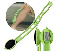 DOWMI Body Back Scratcher - 19" Foldable Long Curved Handle, with Replaceable Brush Head - Washable Pad - Itch Reliever for Back and Body - Portable Backscratcher for Women and Men