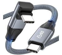 Down Angle USB C Data Cable, 20Gbps 90 Degree Angled USB C 3.2 Gen2x2 Cable, 4K@144 Video Cable, 100W PD Fast Charging Cable for iPhone 17/16, Steam Deck, USB C Monitor, USB C SSD, MacBook (3.3FT)