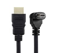 Down Angled 90 Degree Micro HDMI to HDMI Male HDTV Cable for Cell Phone & Tablet & Camera